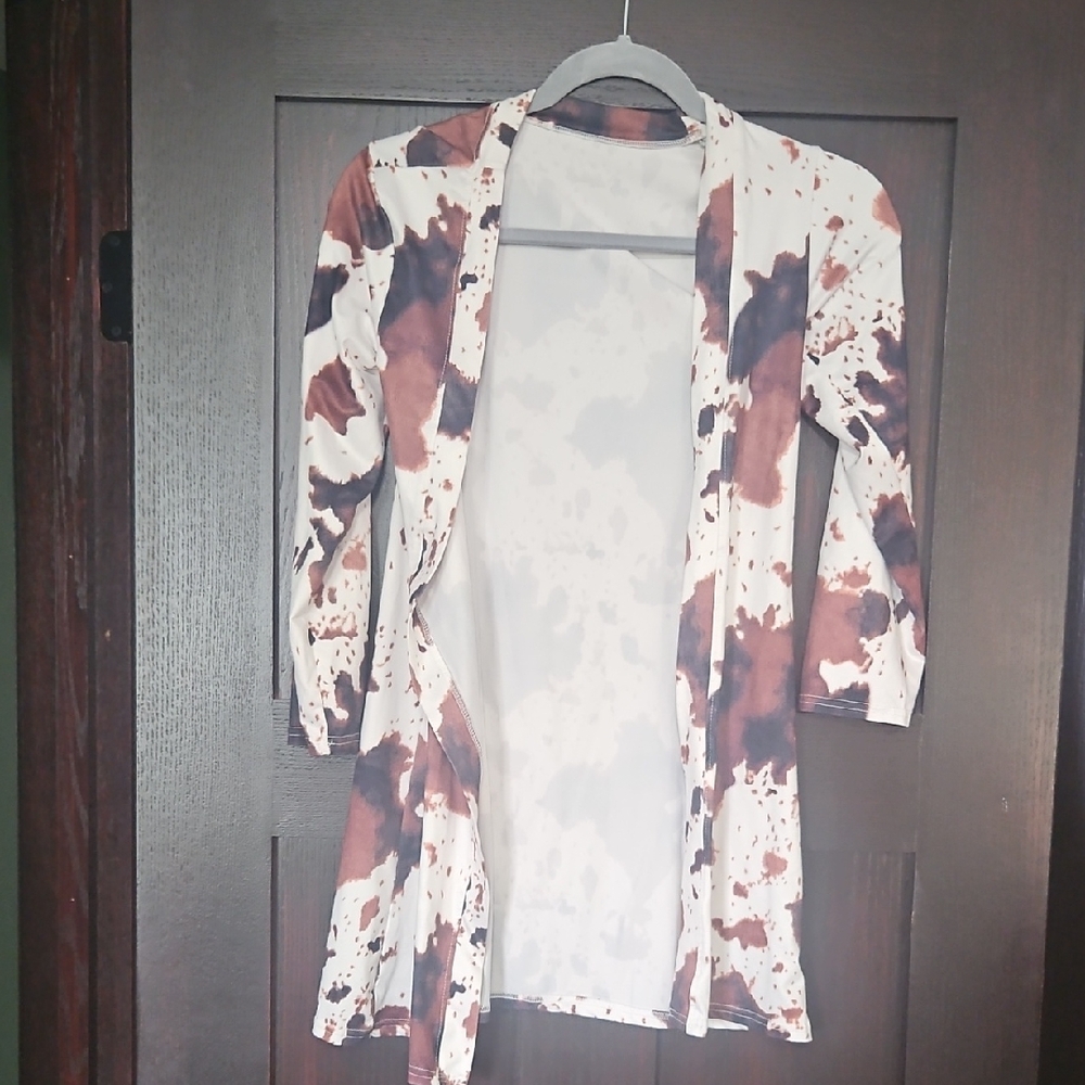 Trendy Boutique Kids Brown and White Patterned Cardigan
